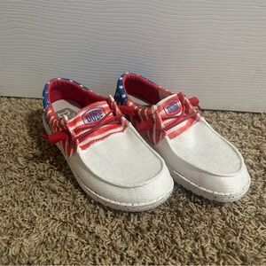 Hey Dude Wendy Women’s Red, White, and Blue Shoes